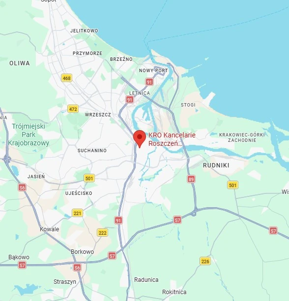 Na zdjęciu widac gdzie znajdują się odszkodowania gdańsk